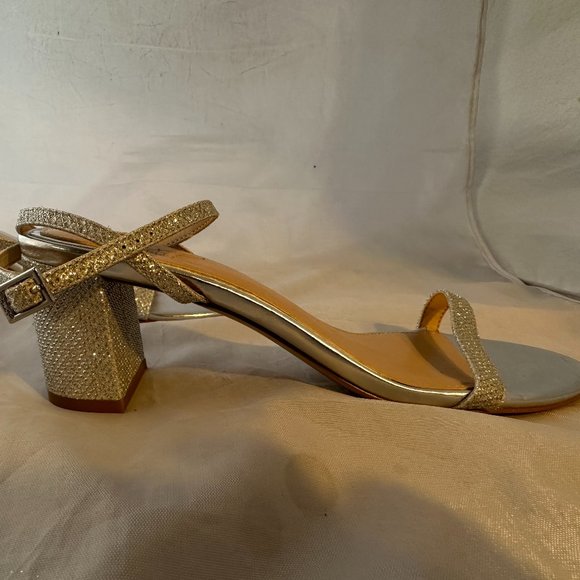 Badgley Mischka Danni Ii Heeled Sandal, Silver Fabric Women Size 8.5 M NEW - Picture 5 of 6